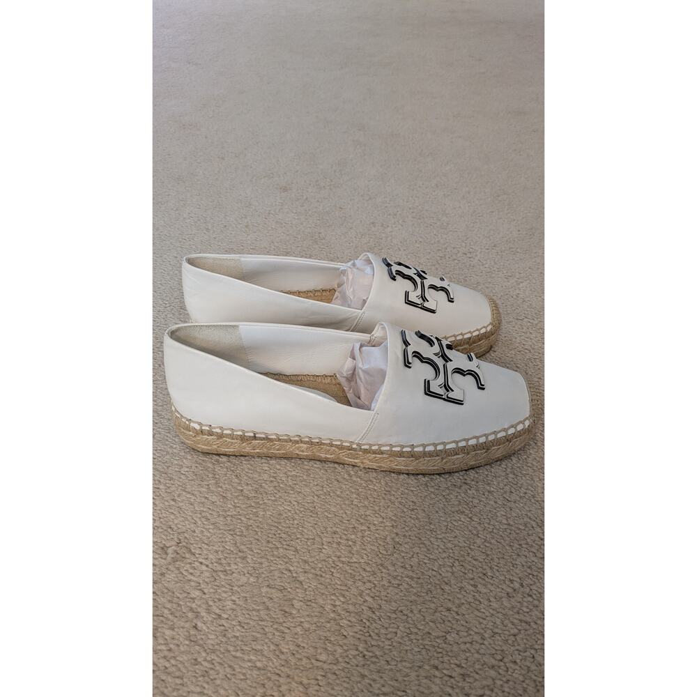 Tory Burch "Ines" Tumbled Leather Platform Espadrilles - Picture 3 of 9
